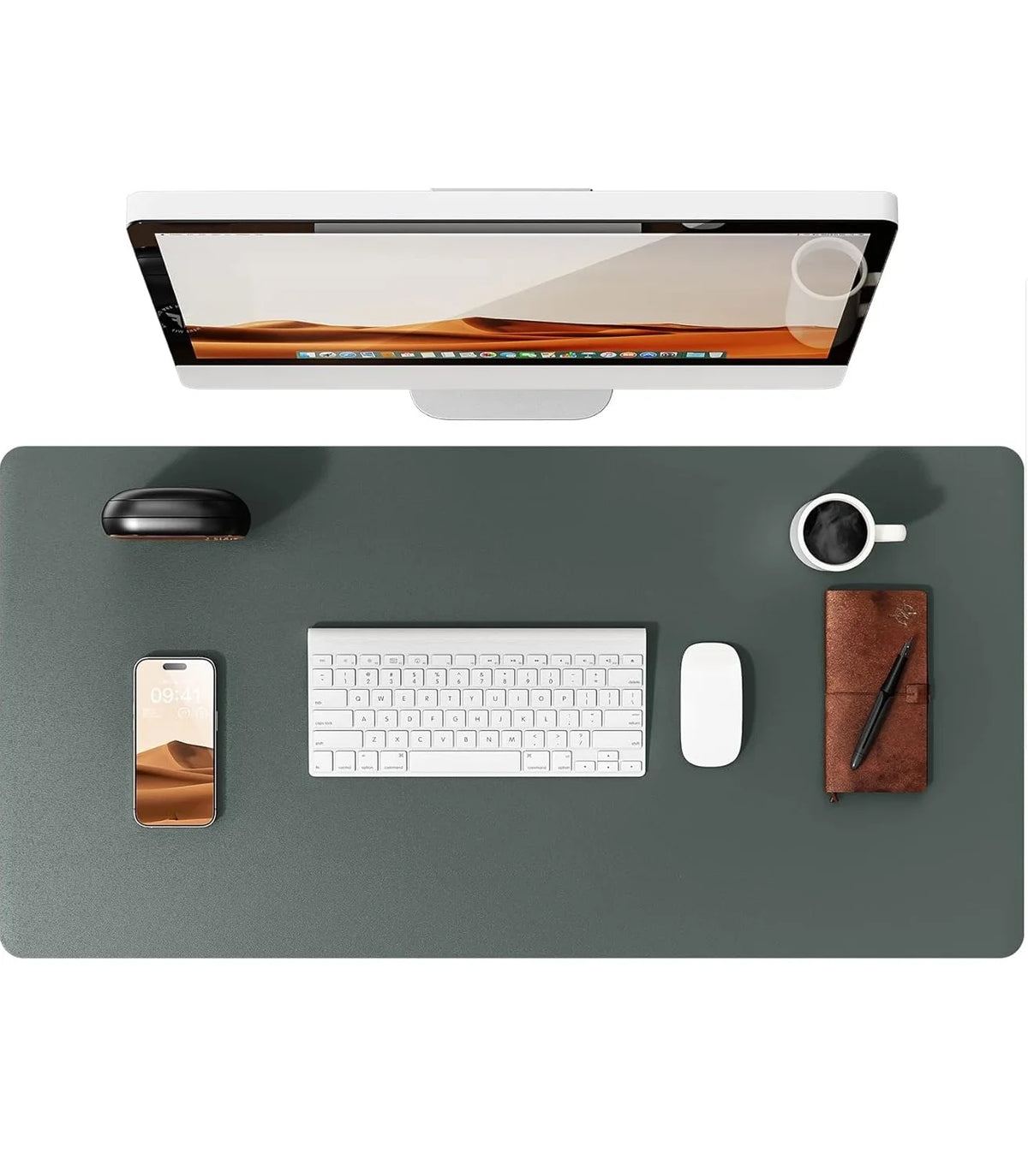 PU leather desk mat with non-slip back