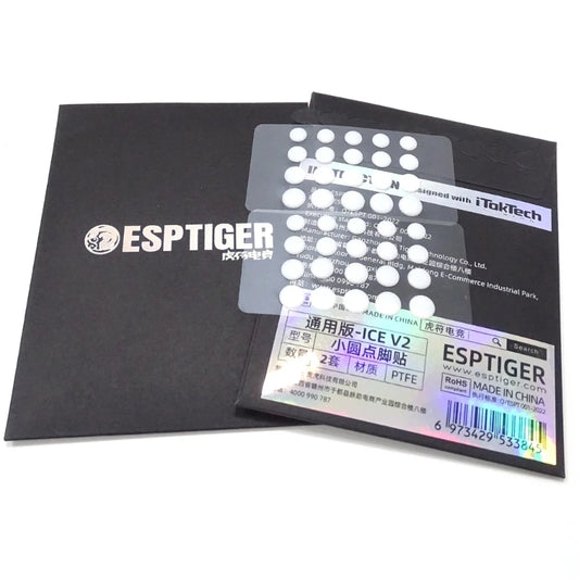 Esports Tiger universal mouse skate dots on a backing sheet, White (ICE) version