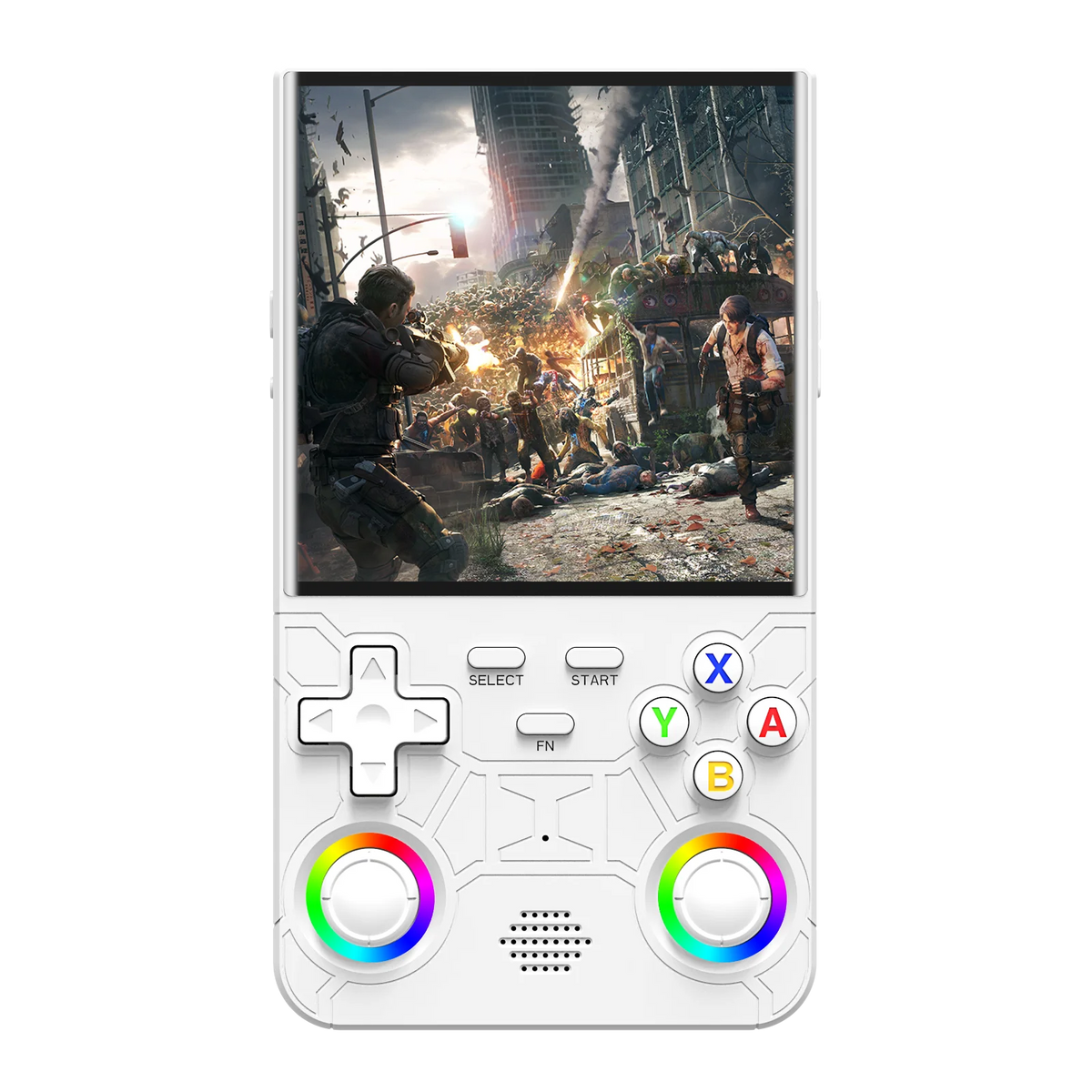 R36 Ultra retro handheld with a 4-inch IPS screen
