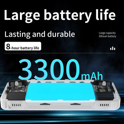 RG35XX H battery graphic with feature text