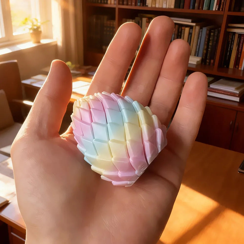 Dragon egg held in a hand, showing its size