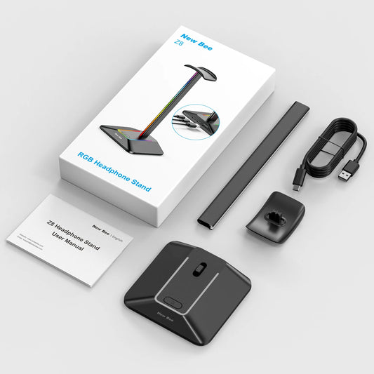 Z8 stand laid out with its USB-C cable and manual