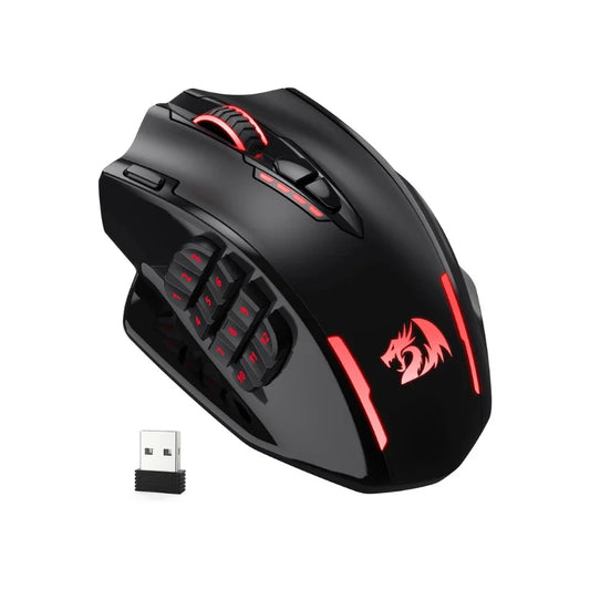 Redragon M913 wireless MMO gaming mouse with 12-button side grid
