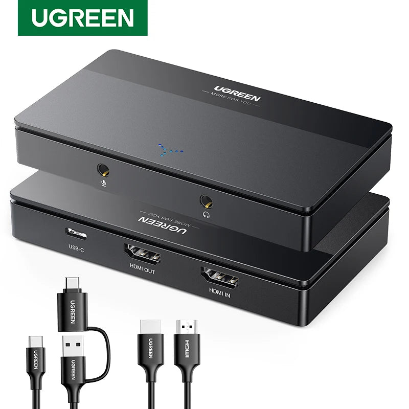 Ugreen HDMI capture card with HDMI in, HDMI loop-out and USB ports