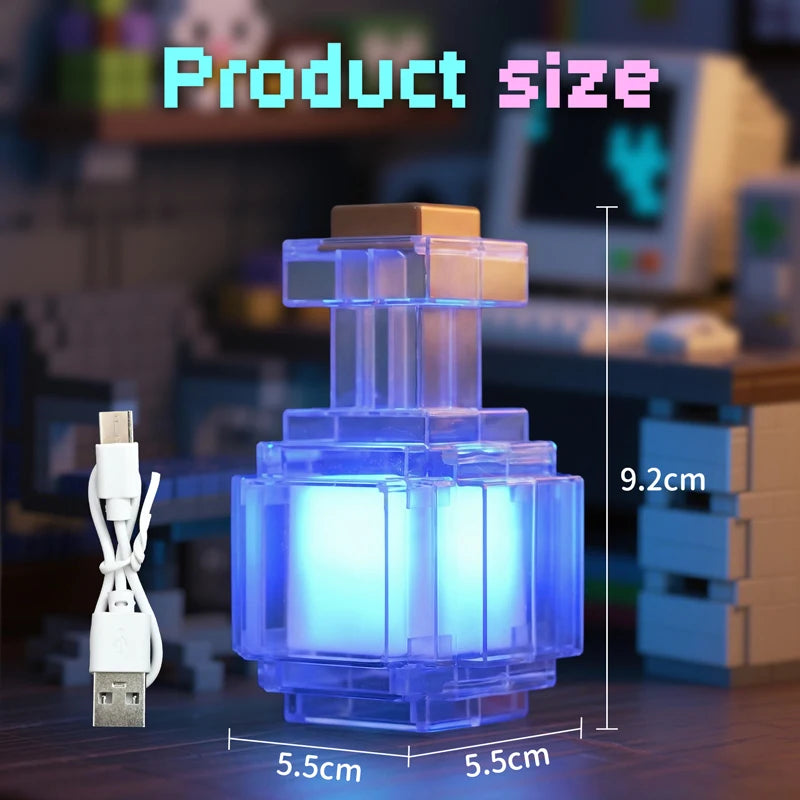 Size diagram: bottle 9.2 cm tall on a 5.5 by 5.5 cm base