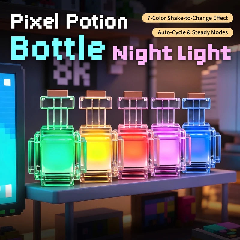 Potion bottle night light with feature callouts