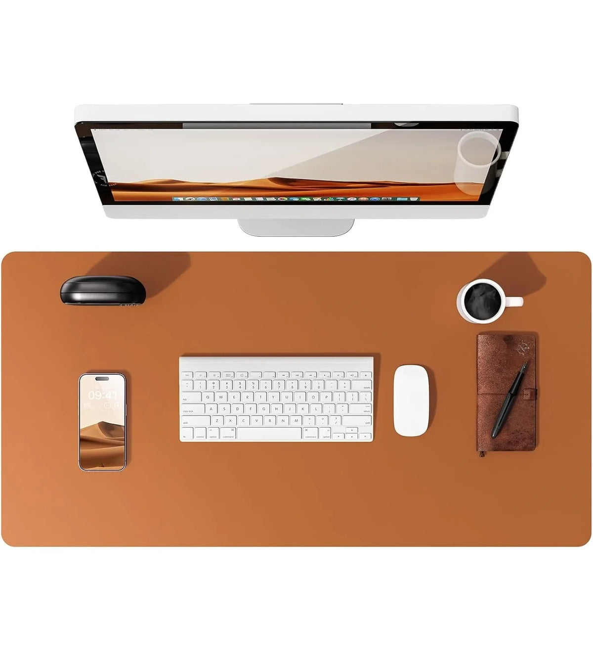 PU leather desk mat with non-slip back
