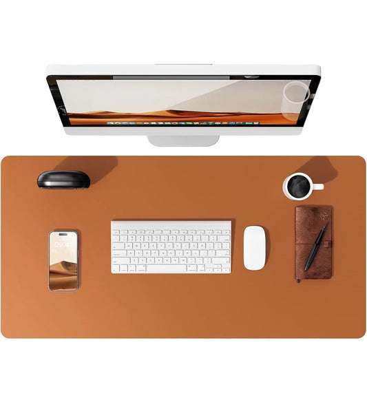 PU leather desk mat with non-slip back