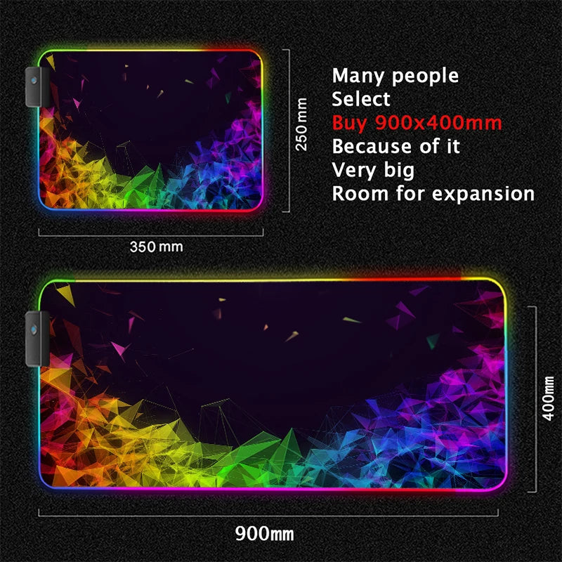 RGB desk mat, rainbow smoke design