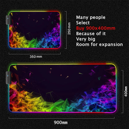 RGB desk mat, rainbow smoke design