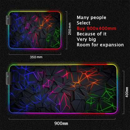 RGB desk mat, red and green lines design