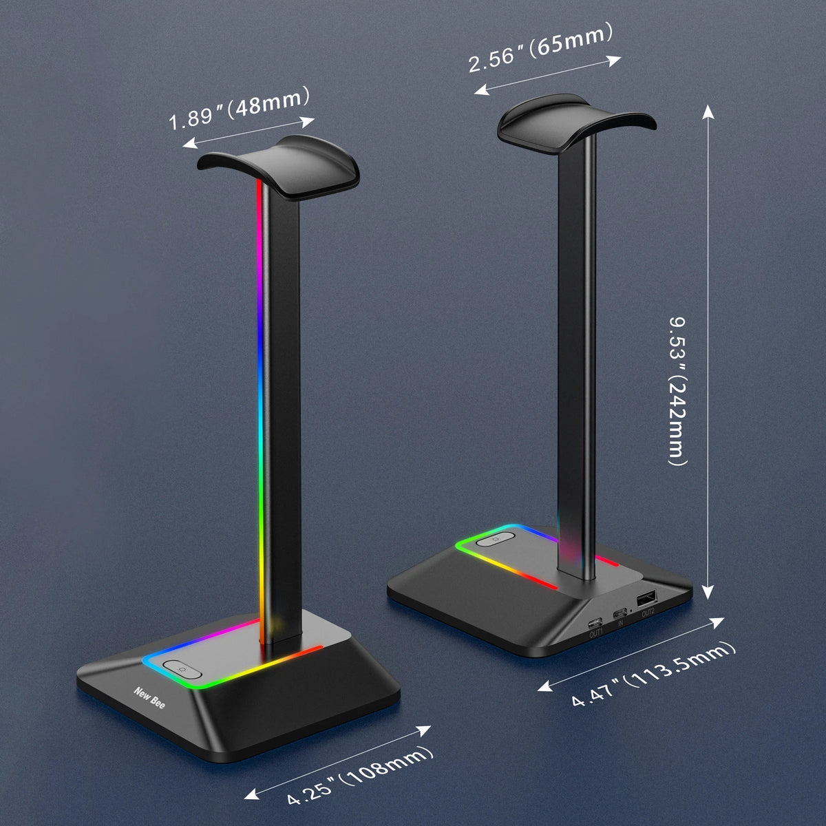 Dimensions diagram of the Z8 headset stand