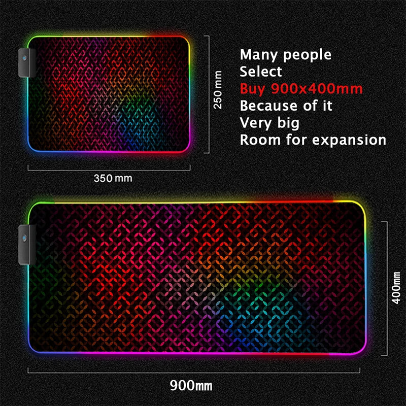 RGB desk mat, rainbow mosaic design